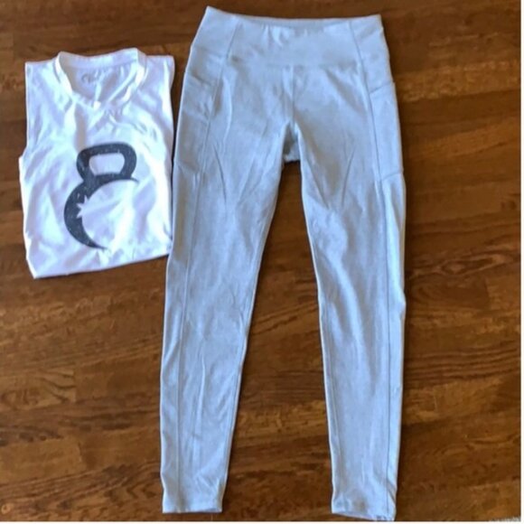 NWOT Kyodan Light heather grey leggings - Picture 2 of 4